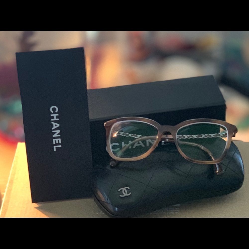 Chanel Leather inlay glasses